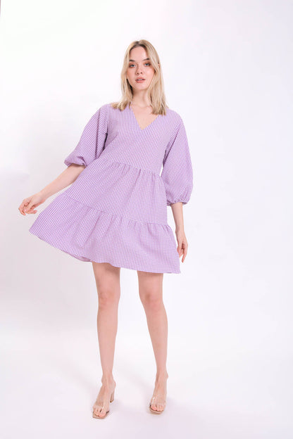 CHECKERED PATTERNED CLOTH DRESS