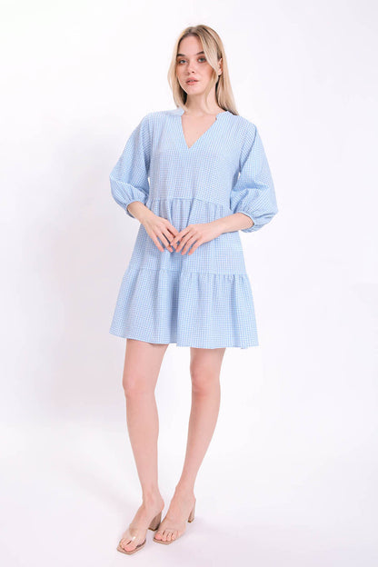 CHECKERED PATTERNED CLOTH DRESS