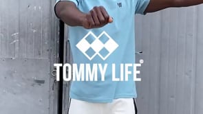 White Honeycomb Textured Double Arrow Logo Standard Fit O Collar Men's T-Shirt - 87921