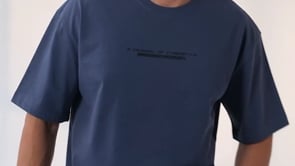 Petrol Print Lettering O Collar Men's Oversize T-Shirt - 87984