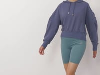 Petrol Shoulder Gather Detailed Balloon Sleeve Comfortable Fit Women's Sweatshirt - 97166