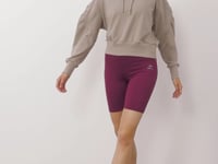 Dark Beige Shoulder Gather Detailed Puff Sleeve Comfortable Fit Women's Sweatshirt - 97166