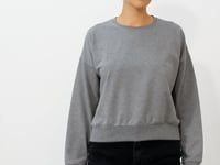 Grey Melange Basic Comfort Fit O Neck Women's Sweatshirt - 97114