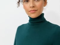 Green Knitted Slim Fit Sailor Collar Women's Dress - 97117