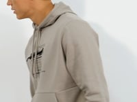 Dark Beige Printed Hooded Kangaroo Pocket Comfort Fit Men's Sweatshirt - 88019