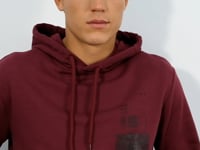 Purple Front and Back Print Comfort Fit Men's Hooded Sweatshirt - 88017