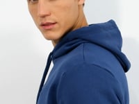 Indigo Printed Hooded Kangaroo Pocket Comfort Fit Men's Sweatshirt - 88019