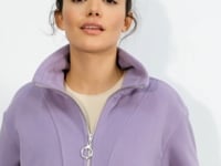 Plato Half Zipper Skirt with Gathered Hem Women's Polar Oversize Sweatshirt - 97171