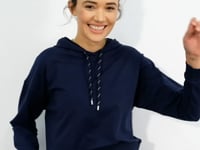 Indigo Long Sleeve Comfort Fit Hooded Women's Sweatshirt - 97115
