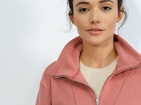 Wild Rose Half-Zip Skirt with Gathered Hem Women's Polar Oversize Sweatshirt - 97171
