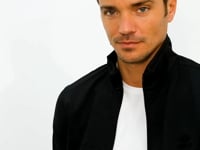 Black High Collar Zippered Standard Fit Classic Cuff Men's Tracksuit Set - 85162