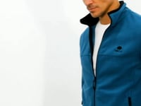 Emerald Green Embroidered High Collar Zippered Standard Fit Men's Sweatshirt Fleece - 87992