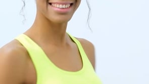 Neon Yellow Back Detailed Slim Fit U Collar Women's Sports Bustier - 97120