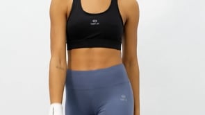 Black Cross Back Detailed Slim Fit U Collar Padded Women's Sports Bra - 97121