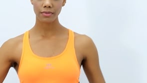 Neon Orange Cross Back Detailed Slim Fit U Collar Padded Women's Sports Bra - 97121