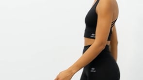 Black High Waist Wrap-up Cross Back Detailed Slim Fit Women's Tights Set - 95283