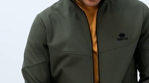 Zipper Front Stand Collar Water and Windproof Softshell Men's Jacket - 88050