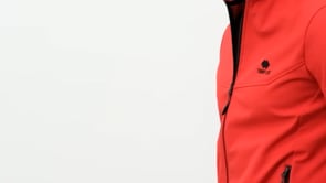 Red Zippered Stand-Up Collar Water and Windproof Softshell Men's Jacket - 88050