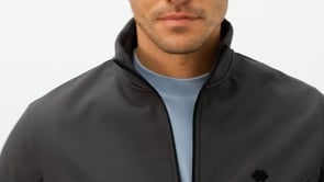Anthracite Zippered Stand Collar Water and Windproof Softshell Men's Jacket - 88050