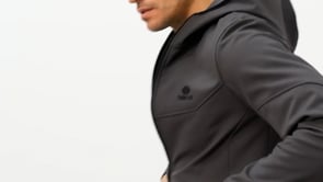 Anthracite Zippered Hooded Water and Wind Resistant Softshell Men's Jacket - 88051