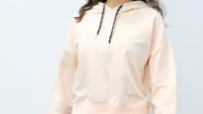 Salmon Long Sleeve Comfort Fit Hooded Women's Sweatshirt - 97115