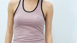 Dried Rose Cross Strap Sleeveless Standard Fit Women's Sports Singlet - 97094