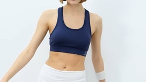 Indigo Back Detailed Narrow Fit U Collar Women's Sports Bustier - 97120