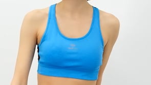Turquoise Cross Back Detailed Slim Fit U Neck Padded Women's Sports Bra - 97121