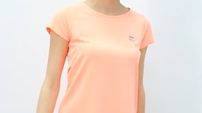 Coral Back Short Sleeve Standard Fit O Collar Women's T-Shirt - 97101