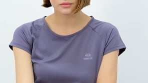 Plato Back Window Short Sleeve Standard Fit O Collar Women's T-Shirt - 97101