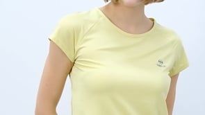 Lemon Back Window Short Sleeve Standard Fit O Neck Women's T-Shirt - 97101