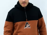 Cinnamon Men's Half-Zip Standard Fit Hooded Sweatshirt - 88033