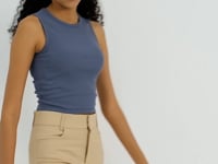 Petrol Basic Seamless O Collar Women's Crop Top Singlet - 97204