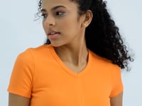Oranj Basic Front Slit V Neck Women's Crop Top T-Shirt - 97206
