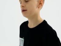Black Oversize Printed Short Sleeve O Collar Boys T-Shirt - 10925