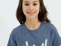 Petrol Basic Print Round Neck Comfort Fit Girls' T-Shirt - 75041