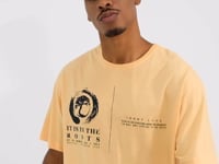 Minimal Print Watermelon Inside O Collar Men's Oversize T-Shirt - 88096