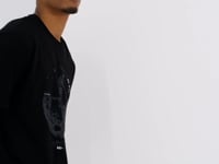Black Printed O Collar Men's Oversize T-Shirt - 88098