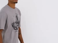 Gray Printed O Collar Men's Oversize T-Shirt - 88098