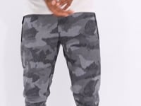 Gray Melange Camouflage Print Slim Fit Jogger Men's Tracksuit Bottom - 84754