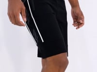 Black - White Side Striped Standard Fit Men's Shorts - 81148