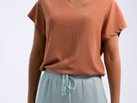 Mint Green Waist-Gathered Laced Classic Hem Crepe Fabric Women's Tracksuit Bottom - 94619