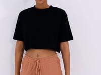 Cinnamon Waist-Gathered Laced Jogger Crinkled Fabric Women's Tracksuit Bottom - 94620
