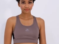 Dried Rose Cross Back Detailed Slim Fit U Collar Padded Women's Sports Bra - 97121