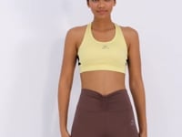 Lemon Cross Back Detailed Slim Fit U Collar Padded Women's Sports Bra - 97121