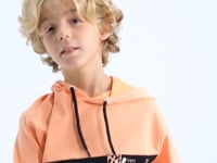 Melon Inside Embroidered Kangaroo Pocket Hooded Standard Fit Boys' Sweatshirt - 11010