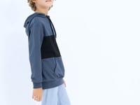 Forest Green Embroidered Kangaroo Pocket Hooded Regular Fit Boys' Sweatshirt - 11010