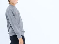 Grey Melange Back Print O Neck Standard Fit Boys' Sweatshirt - 11026