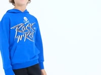 Hooded Standard Fit Boys' Sweatshirt with Kangaroo Pocket and Print Design - 11002