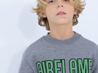 Grey Melange Print Embroidered O Collar Standard Fit Boys' Sweatshirt - 10987